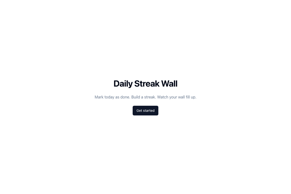 Daily Streak Wall sign-in screen
